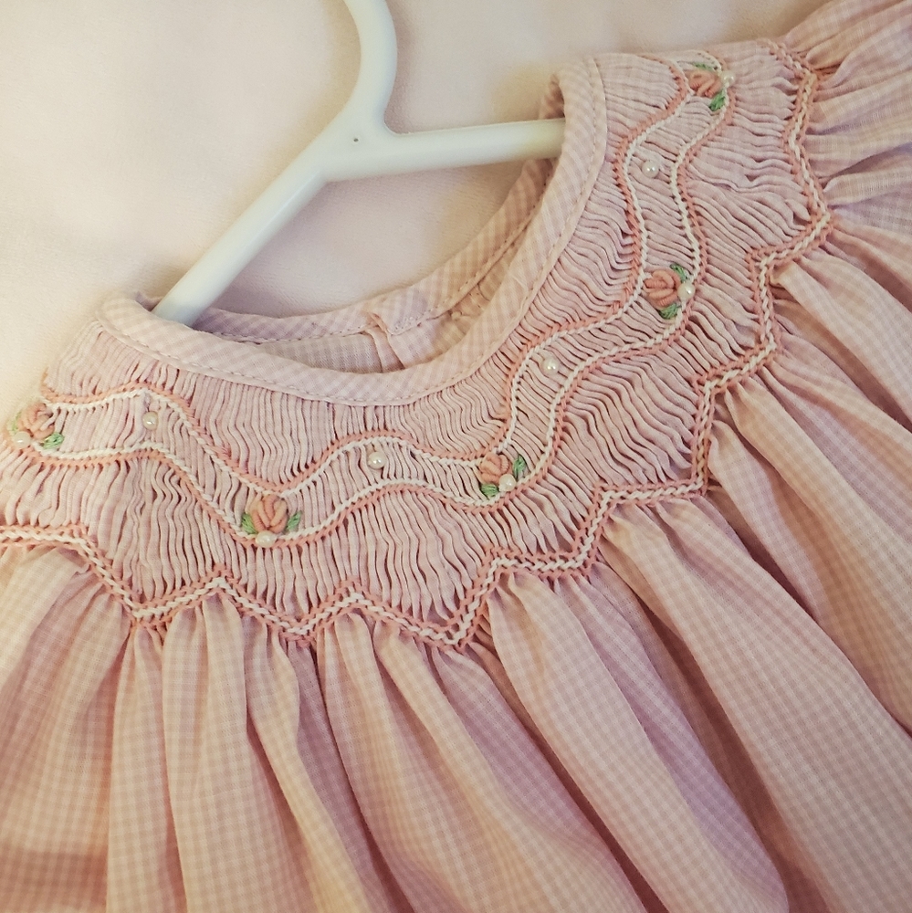 Baby girl pink dress with bloomers
